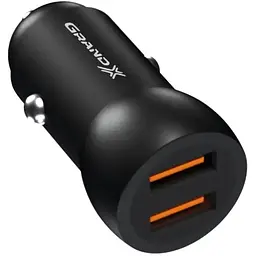 Зарядний пристрій Grand-X car 12-24V Black 2USB 5V/2.4A (CH-26/CH-26B)