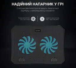 Охолоджувальна підставка для ноутбука до 15.6 дюйма GamePro GPCP-413 2xUSB 2xfans - мініатюра 10