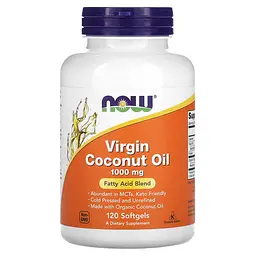 Кокосова Олія першого віджиму, Virgin Coconut Oil 1000 мг - 120 софтгель
