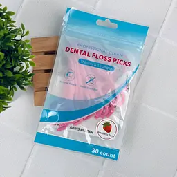 Зубна нитка на тримачі Dental Floss Picks для очищення міжзубних проміжків зі смаком полуниці, 30 шт