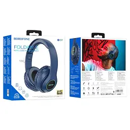Бездротові навушники Borofone BO17 Bluetooth V5.0 (Синій) - мініатюра 4