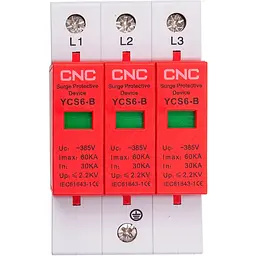 Обмежувач імпульсних перенапруг CNC YCS6-B 3P 30-60KA 385V
