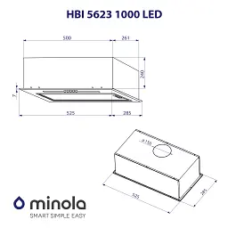 Витяжка вбудована Minola HBI 5623 I 1000 LED - мініатюра 10