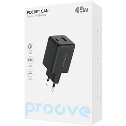 МЗП Proove Pocket GaN 45W (Type-C + USB) black - мініатюра 4