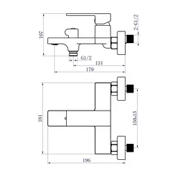 Змішувач для ванни Qtap Gemini (з душовим гарнітуром) QTGEM259CRW45683 Chrome/White Білий - мініатюра 2
