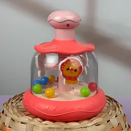 Дзига дитяча іграшка з кульками для малюків рожева - мініатюра 2