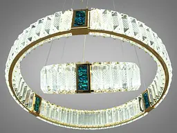 Кришталева світлодіодна LED люстра для високих стель Diasha 81028-500+300G - мініатюра 2