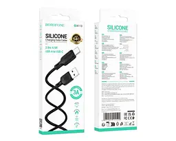 Кабель Borofone BX113 Lenny silicone charging data cable Type-C(L=2M) Чорний
