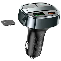 FM модулятор HOCO E70, Black, Box - мініатюра 2