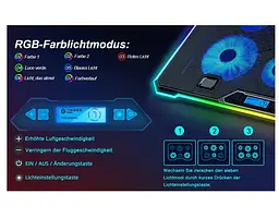 Охолоджувальна підставка для ноутбука 15-17.3 дюймів Ice Coorel K15 RGB - мініатюра 4