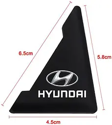 Захист кутів дверей Hyundai 2 шт Гумові 45х58х47 мм на скотчі Чорні Посилені (протиударні чохли від сколів) - мініатюра 3