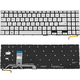 Клавіатура для ноутбука ASUS (X1502 series) rus сріблястий без кадру підсвічування клавіш