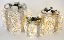 Набір декоративних подарунків - 3 коробки з LED-підсвічуванням Bona 15х20 см, 20х25 см, 25х30 см dec0008479 - мініатюра 2
