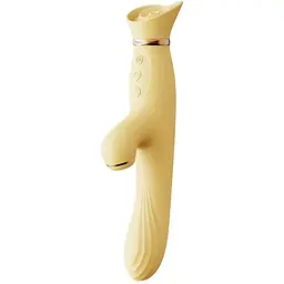 Вібратор з підігрівом та вакуумною стимуляцією клітора Zalo - ROSE Vibrator Lemon Yellow
