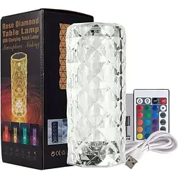 Ночная лампа XPRO Diamond Table Lamp Crystal Rose RGB Кристалл Роза с пультом (42788-Crystal Rose_158) - мініатюра 6