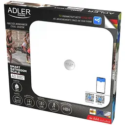Ваги напольні Adler AD 8187 white електронні/ Smart/ 180кг/ 4хААА/ автовимкнення/ білі - мініатюра 3