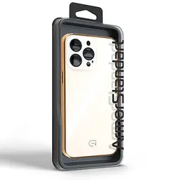 Чехол-накладка для Apple iPhone 15 Pro Max, Replica MagSafe, золотой, противоударный защитный чехол с магнитным кольцом MagSafe, защита всего корпуса, TPU+PC, зеркальный, выступающий бортик вокруг экрана, ArmorStandart (ARM76234) - мініатюра 5