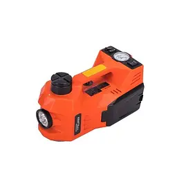 Електричний домкрат 12V 3в1 з компрессором та ліхтарем ( 5 тонни, 180W) вбудованим насосом для підкачки шин - мініатюра 2