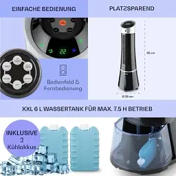 Вентилятор-зволожувач Klarstein Skyscraper Ice Smart 4 в 1 WiFi (10040205) - мініатюра 3