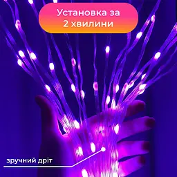 Розумна гірлянда на ялинку 200 LED довжина 2 м з керуванням зі смартфона прозора, мультиколор - мініатюра 6