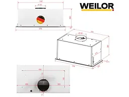 Витяжка вбудована WEILOR LUMINA WBG 69 WHITE SILENCE - мініатюра 7