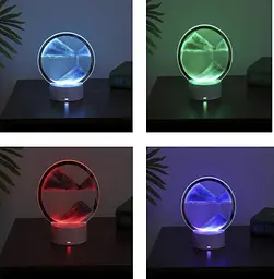 Настільна LED лампа нічник RGB пісочний годинник Картина рухомий пісок USB світильник UKC 3D Sandscape - мініатюра 3