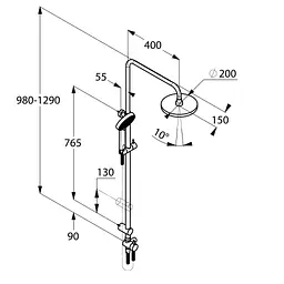 Душова система Kludi Dual Shower System A-QAs без змішувача 6609105-00 - мініатюра 4