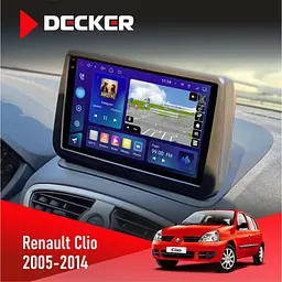 Штатна магнітола Renault Clio 2005-2014 Decker D9-009 4x64, DSP, 4G, 2k Decker (НФ-00008387)