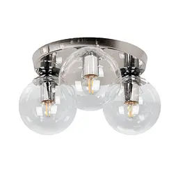 Люстра стельова Levistella 756XPR150F-3 CR+CL (290), 3 плафона, E27, хром + прозоре скло, 150 мм, сучасний стиль для дому