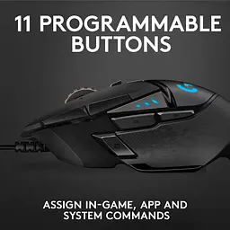 Ігрова дротова мишка Logitech G502 HERO / High Performance / Сенсор PMW3366 / 12 000 DPI / Black , Чорний - мініатюра 3