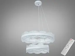 Стильна підвісна LED-люстра для вітальні Diasha D8750-600+400WH, біла, 140W, 7700 lm