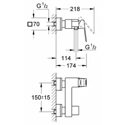 Змішувач Grohe Eurocube (23145000) - мініатюра 4