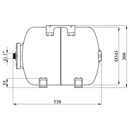 Гідроакумулятор Pumpman горизонтальний 50 л MN-025012 (CV035936) - мініатюра 2