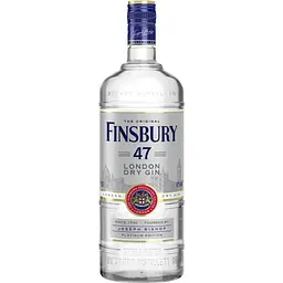 Упаковка джину Finsbury Platinum Edition London Dry Gin 47% 6 л (1 л х 6 шт.) - мініатюра 2