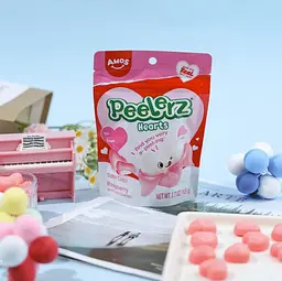 Жувальні цукерки Amos Peelerz Valentine Gummy Hearts 105г - мініатюра 2