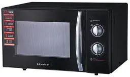 Мікрохвильова піч Liberton LMW-2380M Black, 800W, 23 л, 5 рівнів потужності, керування поворотним перемикачем, діаметр поворотного столу 27 см - мініатюра 1