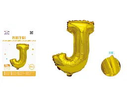 Куля фольгована золота літера J 40 см