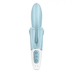 Вібратор-кролик Satisfyer Touch Me Blue, подвійний відросток, 3 потужні мотори - мініатюра 6
