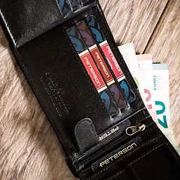 Портмоне чоловіче шкіряне Peterson 304T Black з вантажівкою чорне в коробці - мініатюра 6