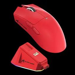 Мишка ігрова бездротова Attack Shark X11 22000 DPI PAW3311 із зарядною станцією RED - мініатюра 3