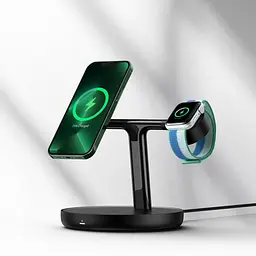 Бездротове зарядне Baseus Swan 3-в-1 Wireless Magnetic Charging Bracket 20w - мініатюра 2