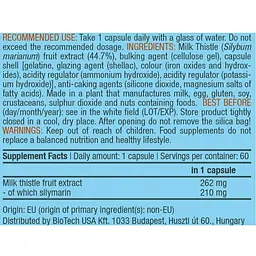 Натуральний екстракт BiotechUSA Milk Thistle 60 капсул - мініатюра 2