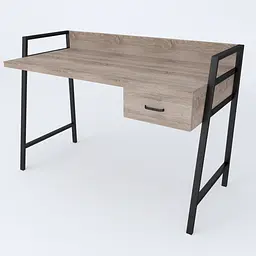Письмовий стіл Ferrum-decor Комфорт 750x1000x600 Чорний метал ДСП Дуб Сонома Трюфель 32 мм (FRD-103426) - мініатюра 2