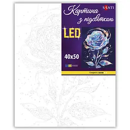 Картина за номерами Santi Блискуча троянда LED підсвітка 40 x 50 см (956647) - мініатюра 2