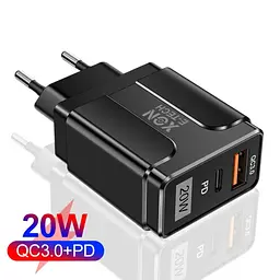 Зарядний пристрій XON PowerCharge 20W (PD20) USB Type-C (PCWA020020A1С1B 6136) Чорний - мініатюра 2