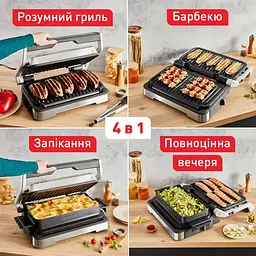Гриль прижимний Tefal OptiGrill 4 in 1 XL 2200 Вт (GC784D30) - мініатюра 2