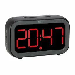 Будильник цифровий TFA LCD-LED BINGO HYBRID чорний 132x41x81 мм (60204801) - мініатюра 4