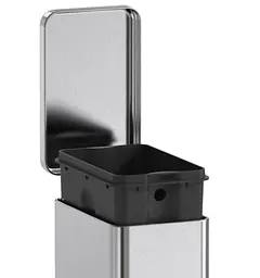 Відро для сміття з плавним закриттям прямокутне Koer TC-010206-02 6 л нержавіюча сталь KR5594, Нержавіюча сталь - мініатюра 9