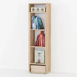 Стелаж для книг Id A-0071 Ш 390 / В 1439 / Г 299 Дуб сонома - мініатюра 1