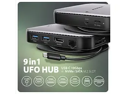 Док-станція AXAGON UFO 9in1 Grey (HMC-UFO) - мініатюра 2